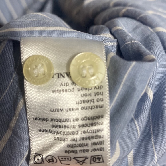 LaCoste button-up💯% cotton🐊pocket sz42+Hobo Bag  & keychain - Picture 10 of 17